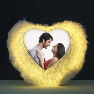 Glowing Hearts: Personalized LED Heart-Shaped Pillow - Illuminate Your Love Story with a Custom Touch of Radiance.